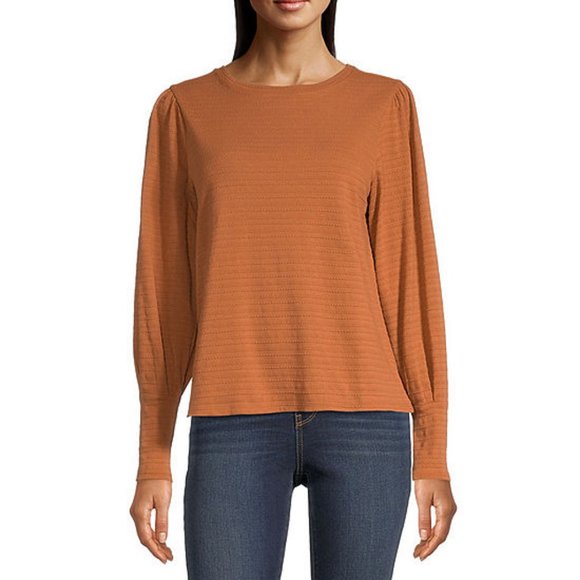 a.n.a Tops - Balloon sleeve, burnt orange tee